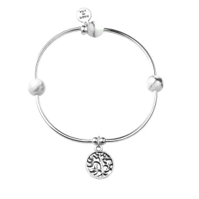 Tree of Life | Soft Bangle Charm Bracelet | Howlite