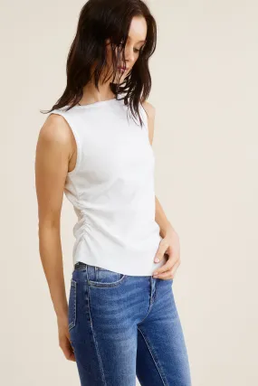 White Asymmetrical Tank Top