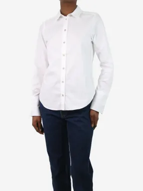 White long-sleeved shirt - size UK 6