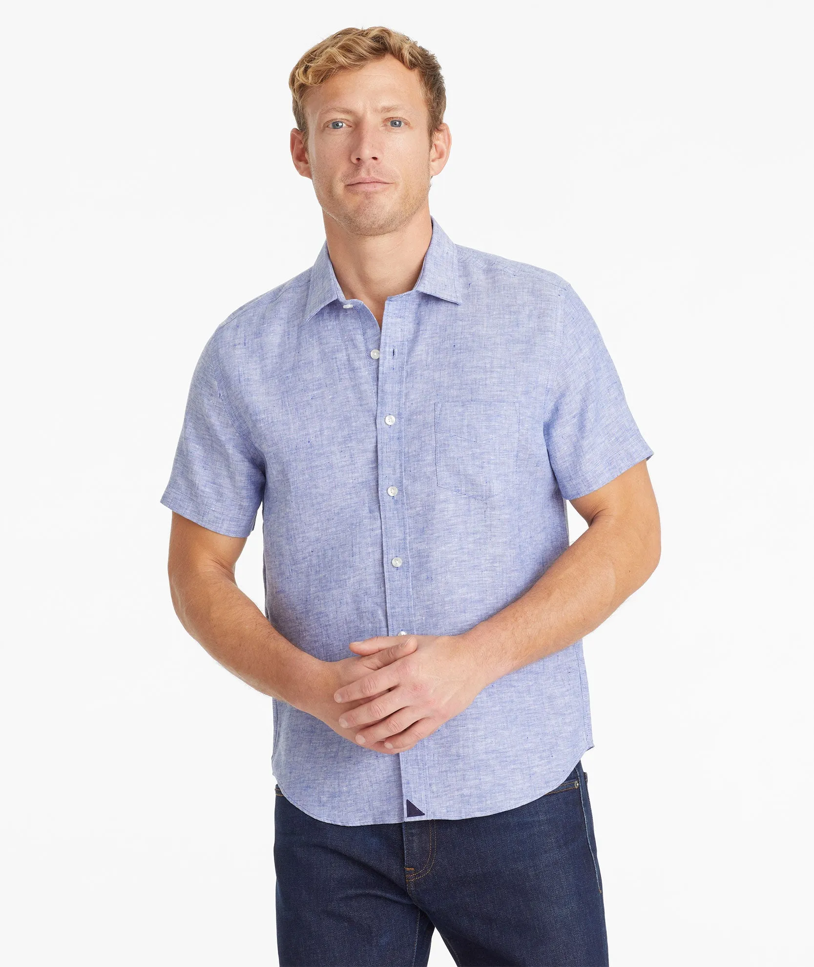 Wrinkle-Resistant Linen Short-Sleeve Cameron Shirt